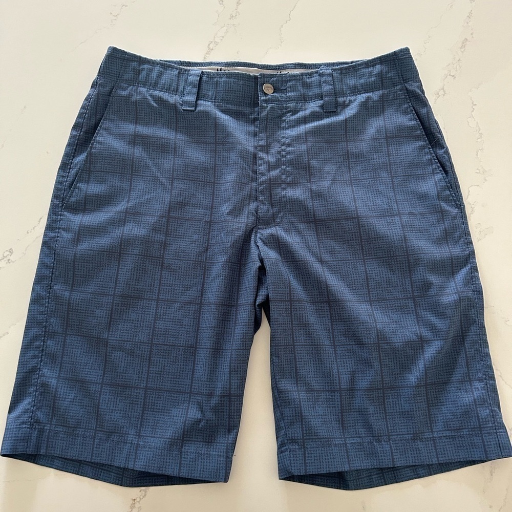 Callaway Golf Short Blue Wais Band Plaid Men Size 32